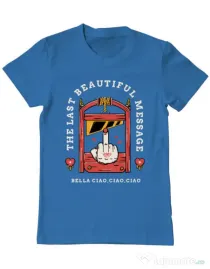 Tricou ADLER barbat The last message Albastru azuriu