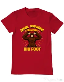 Tricou ADLER barbat Social distancing 2 Rosu
