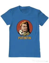 Tricou ADLER barbat Putin Tin Albastru azuriu