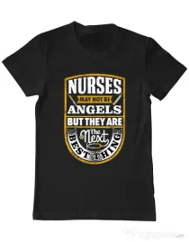 Tricou ADLER barbat Angel nurses Negru