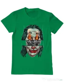 Tricou ADLER barbat Joker skull Verde mediu
