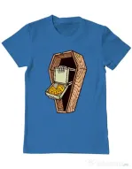 Tricou ADLER barbat Horror pizza Albastru azuriu