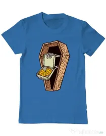 Tricou ADLER barbat Horror pizza Albastru azuriu