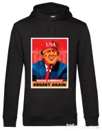 Hoodie barbat cu gluga Make America regret again Negru