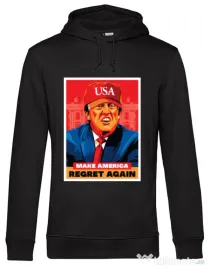 Hoodie barbat cu gluga Make America regret again Negru