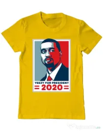 Tricou ADLER barbat Yezzy for president Galben