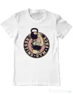 Tricou ADLER barbat Resting gym face Alb