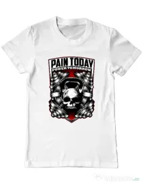 Tricou ADLER barbat Pain today power tomorrow Alb