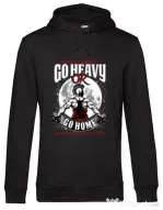 Hoodie barbat cu gluga Go heavy or go home Negru
