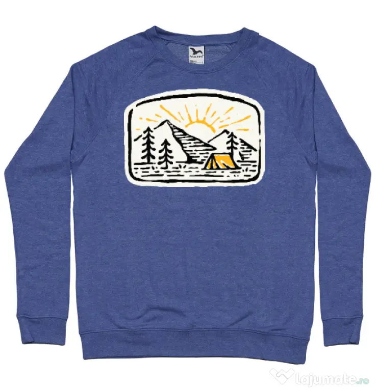 Bluza ADLER barbat Hand drawn camp Albastru melanj