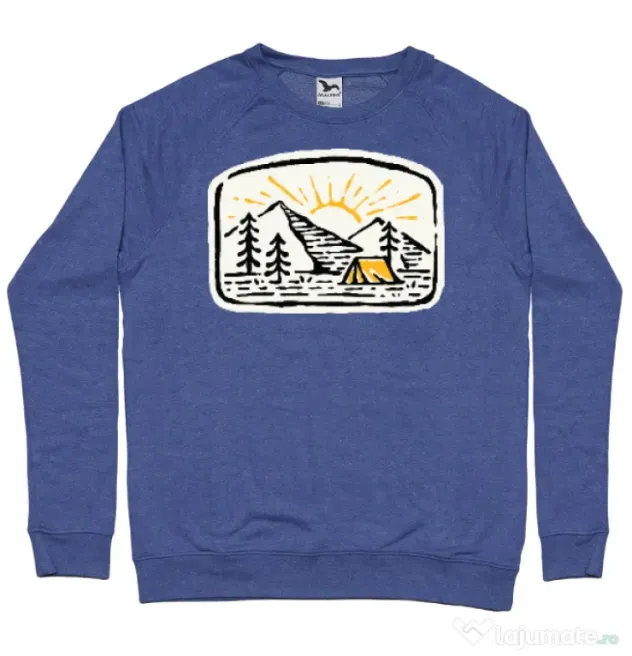 Bluza ADLER barbat Hand drawn camp Albastru melanj