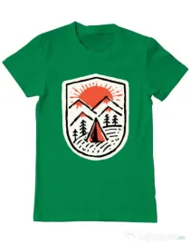 Tricou ADLER barbat Sunset camp Verde mediu