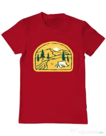 Tricou ADLER barbat River camp Rosu
