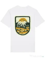 Tricou STANLEY STELLA barbat Hand drawn mountains Alb 