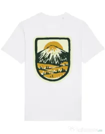Tricou STANLEY STELLA barbat Hand drawn mountains Alb