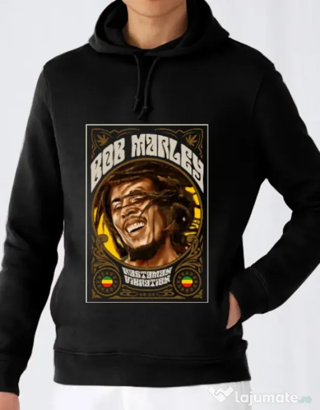 Hoodie barbat cu gluga Rasta man Negru