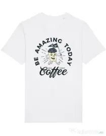 Tricou STANLEY STELLA barbat Amazing coffee Alb
