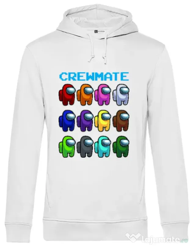 Hoodie barbat cu gluga Crewmate Alb