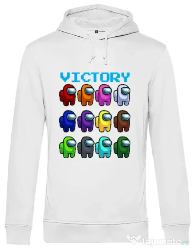 Hoodie barbat cu gluga Victory Alb