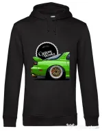 Hoodie barbat cu gluga Mazda Rx-7 (green) Negru