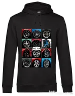 Hoodie barbat cu gluga Wheels Negru