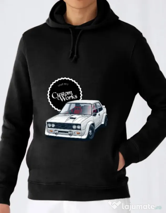 Hoodie barbat cu gluga Abarth Rally Negru