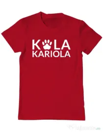 Tricou personalizat barbat Logo Kola Alb Rosu