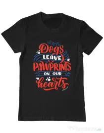 Tricou personalizat barbat Dogs leave pawprints Negru