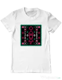 Tricou personalizat barbat Childhood Pattern Alb