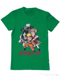 Tricou personalizat barbat Naruto Ninja Team Verde mediu