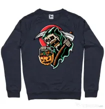 Bluza personalizata barbat It's Halloween Time Denim inchis