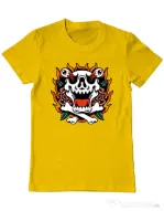 Tricou personalizat barbat Death and Flower Galben