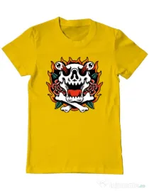 Tricou personalizat barbat Death and Flower Galben