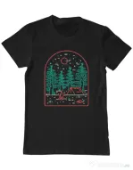 Tricou personalizat barbat Camping Negru