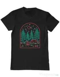 Tricou personalizat barbat Camping Negru