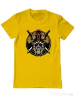 Tricou personalizat barbat Skull Spartan Galben