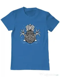 Tricou personalizat barbat Pineapple Summer Albastru azuriu