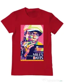 Tricou personalizat barbat Miles Davis Rosu