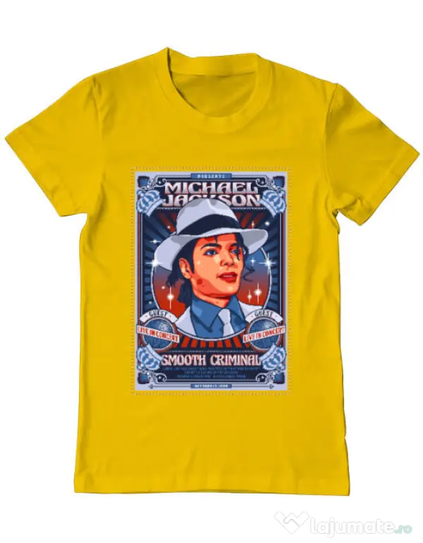 Tricou personalizat barbat Michael Jackson Galben