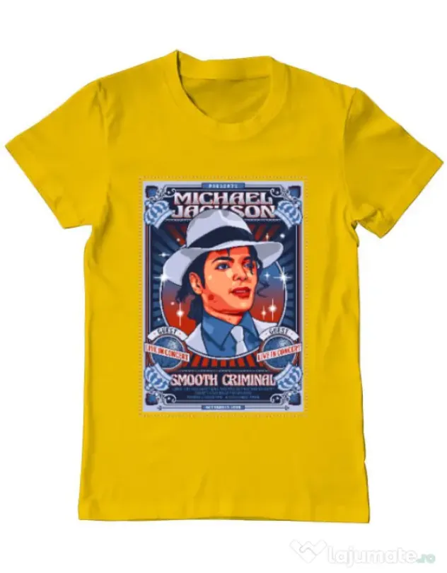Tricou personalizat barbat Michael Jackson Galben