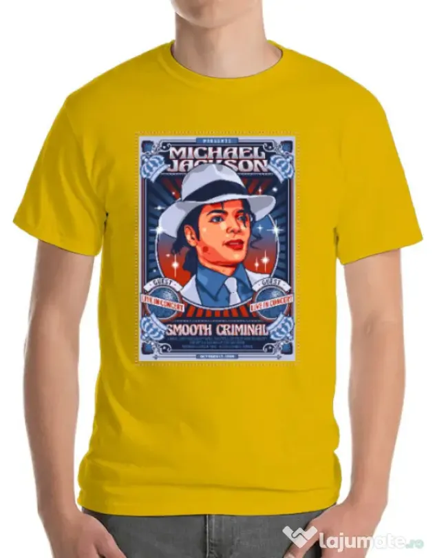 Tricou personalizat barbat Michael Jackson Galben