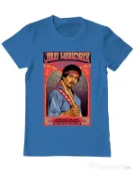 Tricou personalizat barbat Jimi Hendrix Albastru azuriu