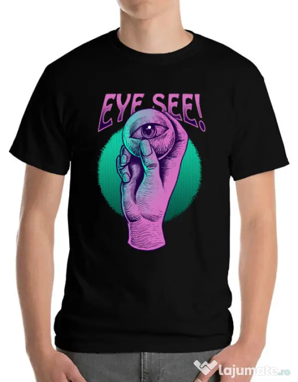 Tricou personalizat barbat EYE SEE Negru