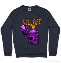 Bluza personalizata barbat HELLFIRE Denim inchis