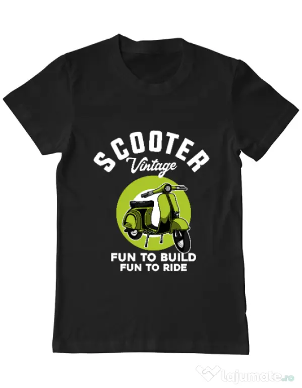 Tricou personalizat barbat SCOOTER VINTAGE Negru