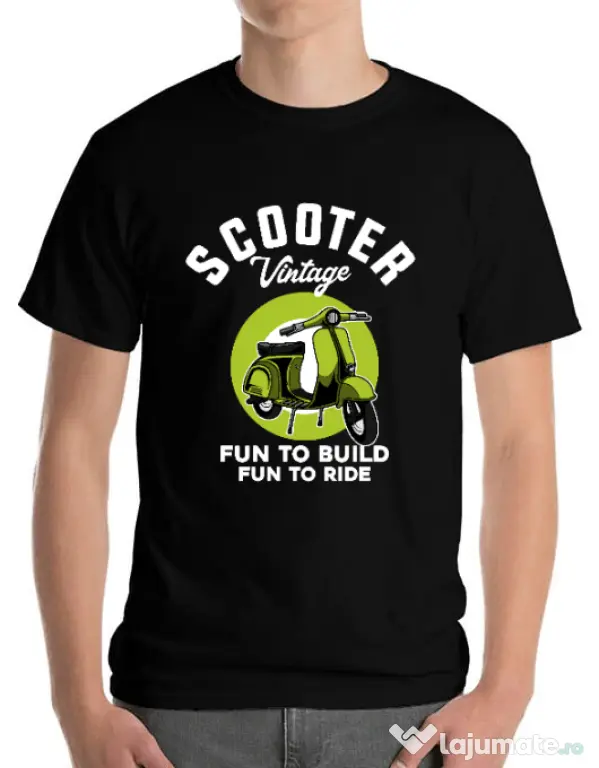Tricou personalizat barbat SCOOTER VINTAGE Negru