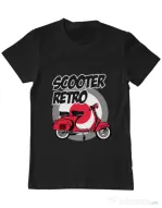 Tricou personalizat barbat SCOOTER RETRO RED COLOR Negru