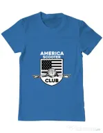 Tricou personalizat barbat AMERICA SCOOTER CLUB Albastru azuriu