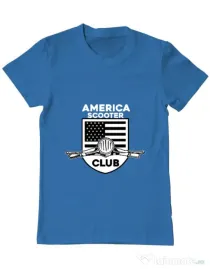 Tricou personalizat barbat AMERICA SCOOTER CLUB Albastru azuriu