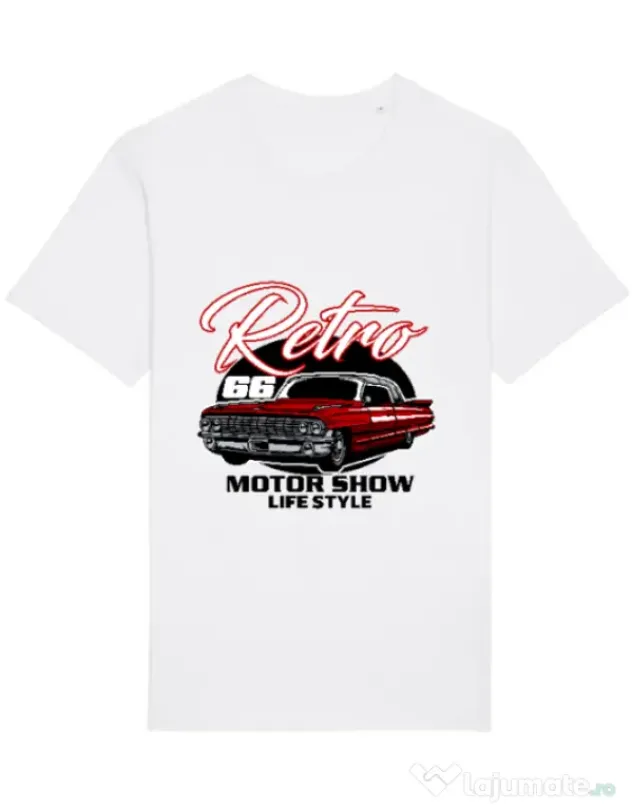 Tricou STANLEY STELLA barbat retro motorshow Alb